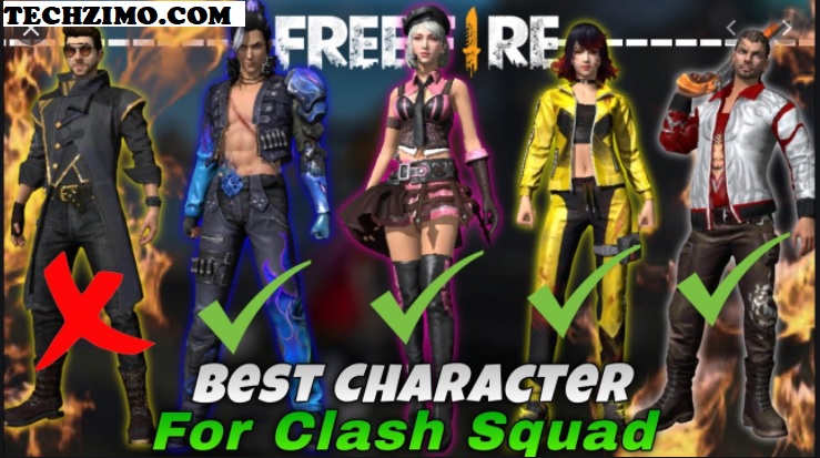 free fire clash squad characters